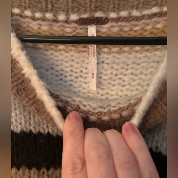 Free People Foxy Stripe Pullover Size S Cropped Short Sleeve - Picture 3 of 5